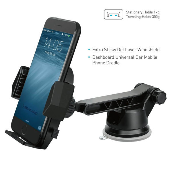 Windshield Phone Mount Holder with Three-Side Grips | AMZOC LIMITED